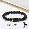 Beads Elastic Bracelet Synthetic Stone Geometric Twelve Constellations Handmade Unisex