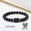 Beads Elastic Bracelet Synthetic Stone Geometric Twelve Constellations Handmade Unisex