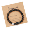 Beads Elastic Bracelet Synthetic Stone Geometric Twelve Constellations Handmade Unisex