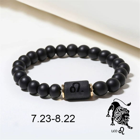 Beads Elastic Bracelet Synthetic Stone Geometric Twelve Constellations Handmade Unisex