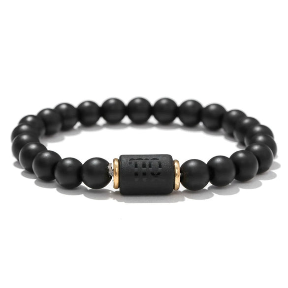 Beads Elastic Bracelet Synthetic Stone Geometric Twelve Constellations Handmade Unisex