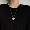 Bear Double Layer Titanium Steel Necklace Hip Hop Geometric Pendant Sweater Chain For Women And Men