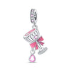 Beer Glass Pendant Beads Silver Plated Dripping Oil Original Design Diy Jewelry Accessories