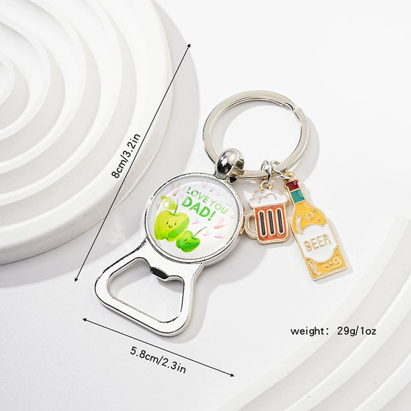 Beer Keychain Pendant Bottle Opener Metal Zinc Alloy Key Ring