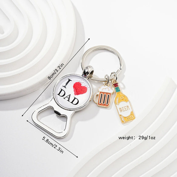 Beer Keychain Pendant Bottle Opener Metal Zinc Alloy Key Ring