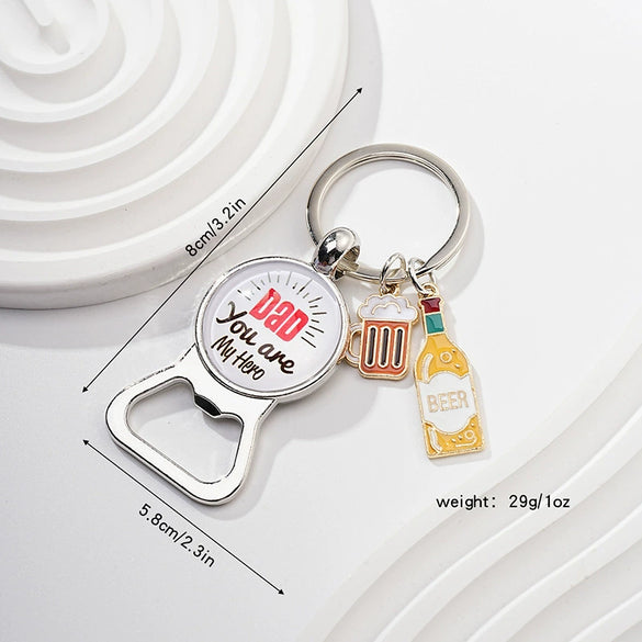 Beer Keychain Pendant Bottle Opener Metal Zinc Alloy Key Ring
