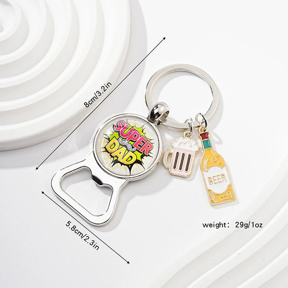 Beer Keychain Pendant Bottle Opener Metal Zinc Alloy Key Ring