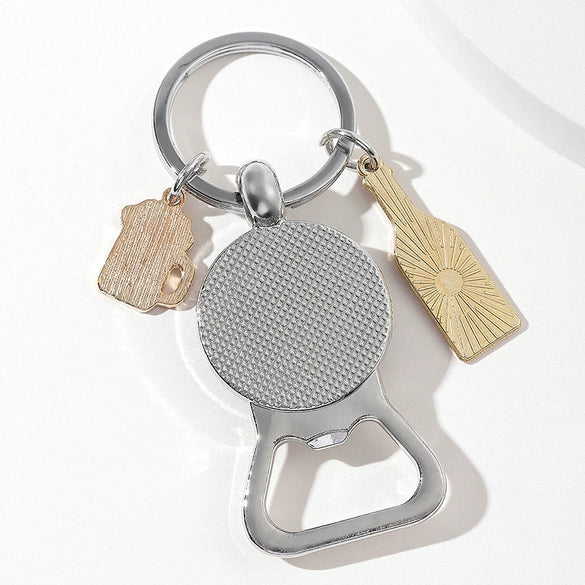 Beer Keychain Pendant Bottle Opener Metal Zinc Alloy Key Ring