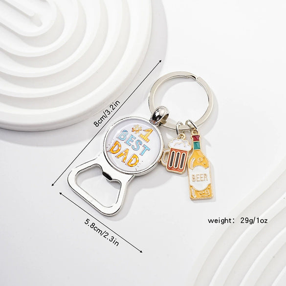 Beer Keychain Pendant Bottle Opener Metal Zinc Alloy Key Ring