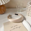 Beige Cream Cloth Handmade Wide Edge Headband