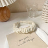 Beige Cream Cloth Handmade Wide Edge Headband