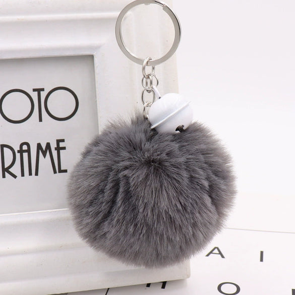 Bell Fur Ball Plush Keychain Pendant For Wholesale