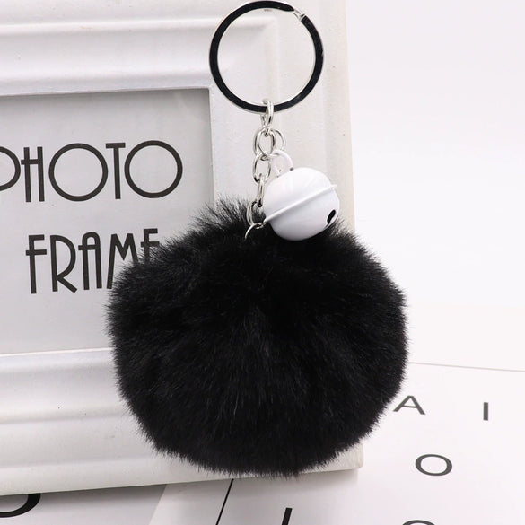 Bell Fur Ball Plush Keychain Pendant For Wholesale