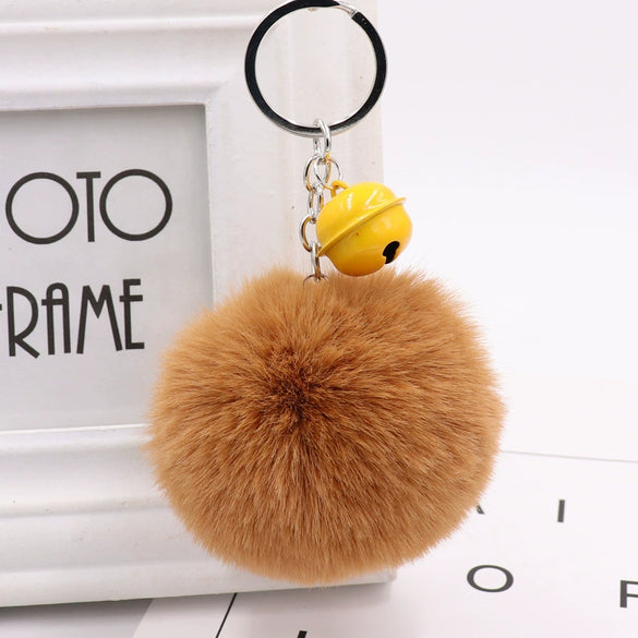 Bell Fur Ball Plush Keychain Pendant For Wholesale