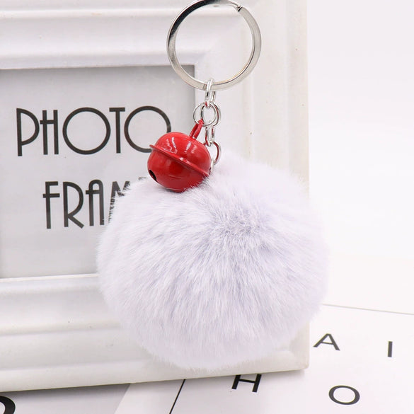 Bell Fur Ball Plush Keychain Pendant For Wholesale