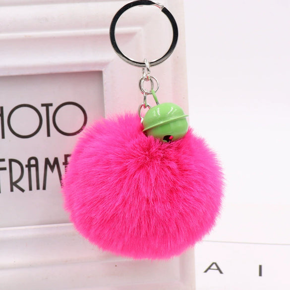 Bell Fur Ball Plush Keychain Pendant For Wholesale