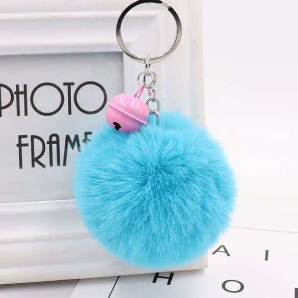 Bell Fur Ball Plush Keychain Pendant For Wholesale