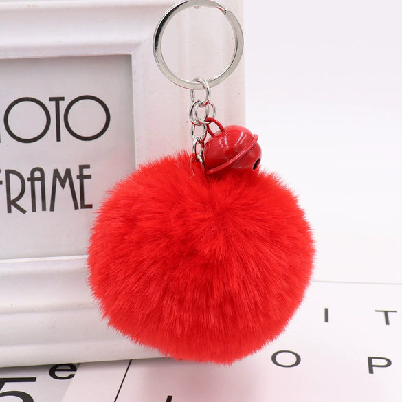 Bell Fur Ball Plush Keychain Pendant For Wholesale