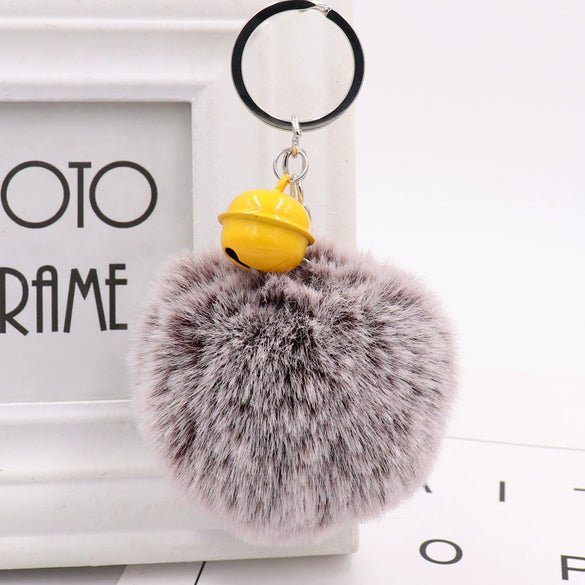 Bell Fur Ball Plush Keychain Pendant For Wholesale