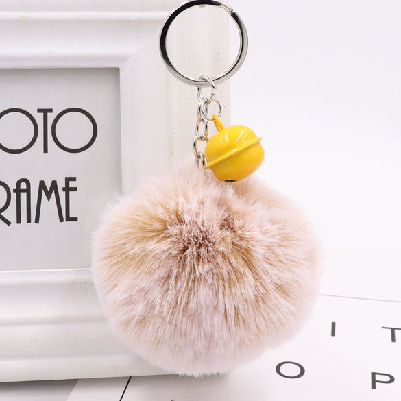 Bell Fur Ball Plush Keychain Pendant For Wholesale