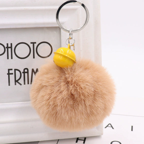 Bell Fur Ball Plush Keychain Pendant For Wholesale