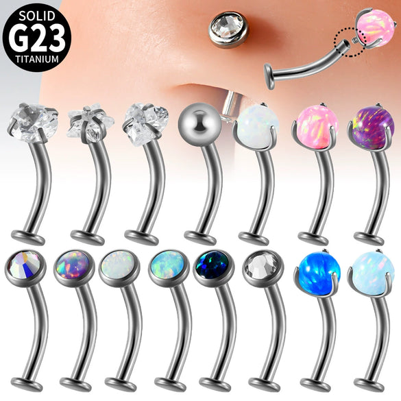Belly Button Ring And Eyebrow Nail G23 Titanium Alloy Ushaped Human Body Puncture Jewelry Unisex Fashion