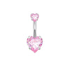 Belly Button Ring Set Stainless Steel Heartshaped Geometric Style Electroplated Body Piercing Jewelry