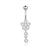 Belly Button Ring Set Stainless Steel Heartshaped Geometric Style Electroplated Body Piercing Jewelry