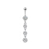 Belly Button Ring Stainless Steel Copper Inlaid Zircon Constellation Electroplating Heart Shaped Water Drop Style For Women