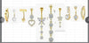 Belly Button Ring Stainless Steel Copper Inlaid Zircon Constellation Electroplating Heart Shaped Water Drop Style For Women
