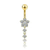 Belly Button Ring Stainless Steel Copper Inlaid Zircon Constellation Electroplating Heart Shaped Water Drop Style For Women