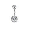 Belly Button Ring Stainless Steel Copper Inlaid Zircon Constellation Electroplating Heart Shaped Water Drop Style For Women