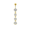Belly Button Ring Stainless Steel Copper Inlaid Zircon Constellation Electroplating Heart Shaped Water Drop Style For Women