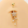 Belly Button Ring Stainless Steel Flower Electroplating Women's Jewelry