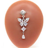 Belly Button Ring Stainless Steel Heartshaped Butterfly Bee Wings Bow Electroplated Unisex Body Puncture Jewelry
