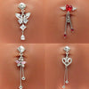 Belly Button Ring Stainless Steel Heartshaped Butterfly Bee Wings Bow Electroplated Unisex Body Puncture Jewelry