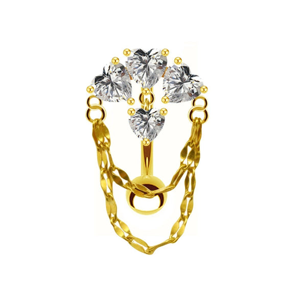 Belly Button Ring Stainless Steel Heartshaped Electroplating Unisex