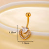 Belly Button Ring Stainless Steel Microinlaid Zircon Love Bow Women's Fashion Electroplating