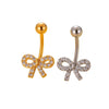 Belly Button Ring Stainless Steel Microinlaid Zircon Love Bow Women's Fashion Electroplating