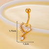 Belly Button Ring Stainless Steel Microinlaid Zircon Love Bow Women's Fashion Electroplating