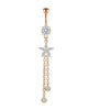 Belly Button Ring Stainless Steel Star Inlaid Zircon Electroplating Body Jewelry