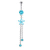 Belly Button Ring Stainless Steel Star Inlaid Zircon Electroplating Body Jewelry