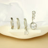 Belly Button Ring Stainless Steel Zircon Geometric Electroplating Unisex Body Puncture Jewelry Set