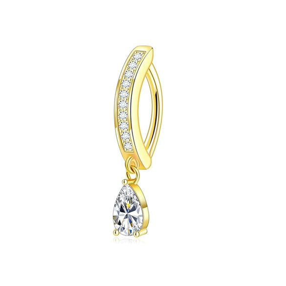 Belly Button Ring Stainless Steel Zircon Geometric Electroplating Unisex Body Puncture Jewelry Set