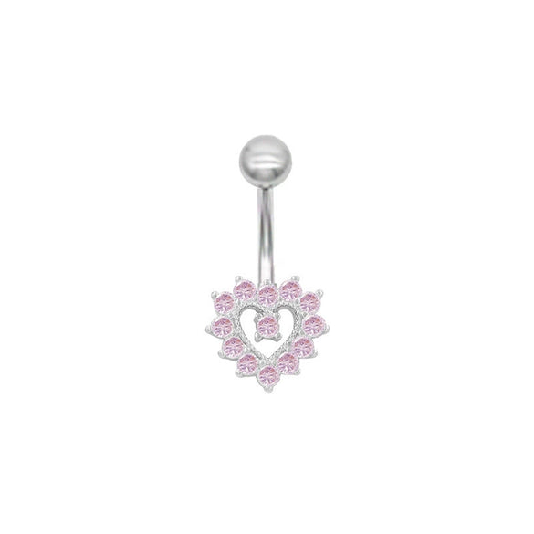 Belly Button Ring Zinc Alloy Heart Shape Human Body Piercing
