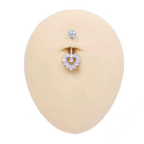 Belly Button Ring Zinc Alloy Heart Shape Human Body Piercing