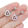 Belly Button Ring Zinc Alloy Heart Shape Human Body Piercing