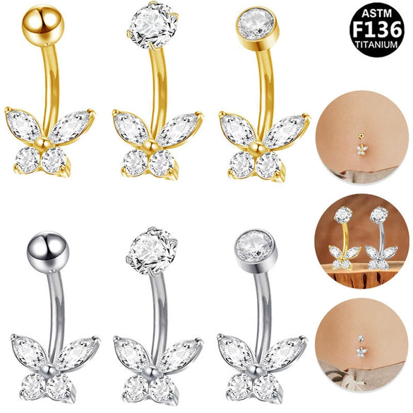 Belly Button Ring Zinc Alloy Heart Shape Unisex Puncture Jewelry