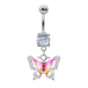 Belly Ring Jewelry Zinc Alloy Heart Shape Flash Butterfly Style Unisex