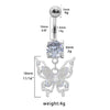 Belly Ring Jewelry Zinc Alloy Heart Shape Flash Butterfly Style Unisex